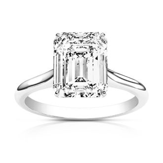 Vir Jewels 4 cttw Emerald Lab Grown Diamond Engagement Solitaire Ring in 14K White Gold For Women