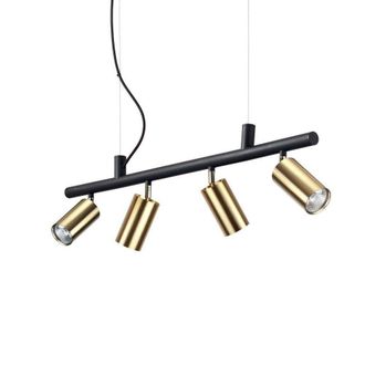 Netlighting Dynamite Indoor 4 Lights Spotlight Ceiling Pendant Lamp Brass Satin GU10 in Yellow