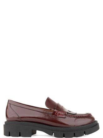 Sergio Moretti Red Polished Leather Penny Strap Loafers