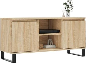 Berkfield Home TV Cabinet Sonoma Oak 104x35x50 cm Engineered Wood in Light Brown | Size: 104 x 35 x 50 cm