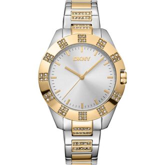 Gevril Group Two Tone Crystal Bracelet Watch in Two-Tone Silver/Gold at Nordstrom Rack