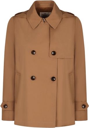 Herno Trenchcoat met capuchon - Dames - Mantel - Bruin - S - Katoen - Jassen