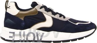 Voile Blanche Leren en Stoffen Sportieve Sneaker - Heren - Sneakers - Veelkleurig - 43 EU - Leer - Schoenen