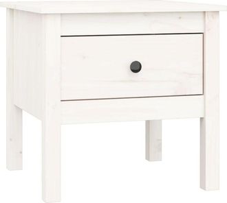 vidaXL Side Table White 50x50x49 cm Solid Wood Pine Vidaxl