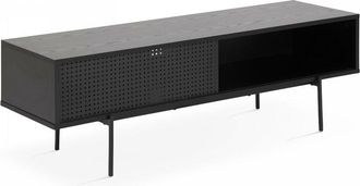 Oviala Oviala - Mobile tv 140 cm stile industriale legno nero