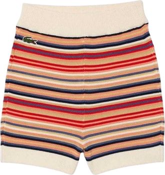 Lacoste Dames Biologische Katoenen Gestreepte Shorts (Multikleur)