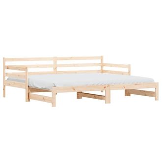 Berkfield Home Daybed with Trundle 90x200 cm Solid Wood Pine in Light Tan