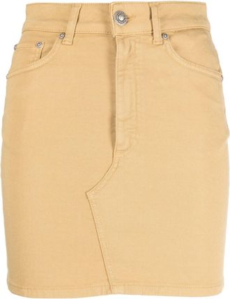 Dondup logo-patch denim shirt - women - Elastomultiester/Spandex/Elastane/Cotton/Cotton - 27 - Yellow