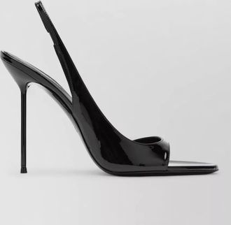 PARIS TEXAS glossy peep toe leather high heel pumps