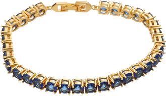 Eye Candy Los Angeles Harper Cubic Zirconia Tennis Bracelet in Blue/Gold at Nordstrom Rack