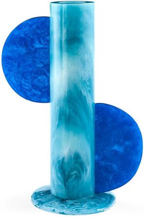 Jonathan Adler Como Cylinder Vase in Turquoise /Blue Marble at Nordstrom
