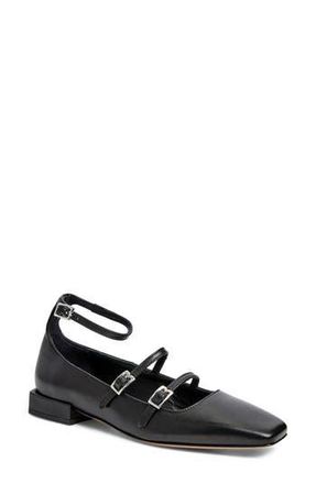 Bruno Magli Petra Ankle Strap Mary Jane Flat in Black at Nordstrom Rack, Size 10.5