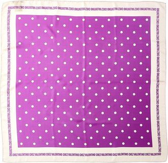 Valentino Chez Polka Dot Printed Silk Scarf