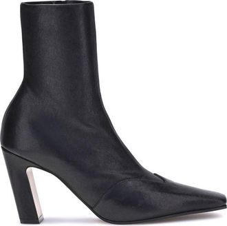 Khaite Black Calf Leather Bos Taurus Ankle Womens Boots