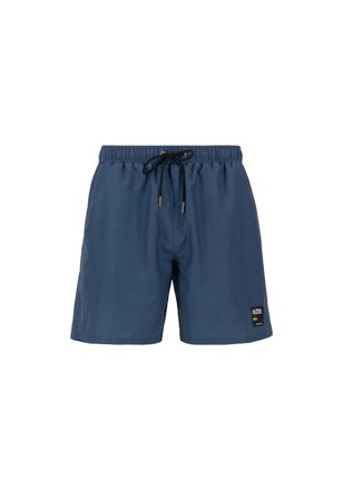 Alpha Industries Shorts ALPHA INDUSTRIES Label Swim Short, Herren, Gr. XS, Normalgr&ouml;ssen, blau (new navy), Obermaterial: 100% Polyester, Futter: 100% Polyester, Hosen 