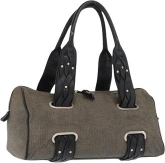 Bottega Veneta Pre-owned Handbags, female, Gray, Size: ONE SIZE Pre-owned Vintage Canvas Handbag