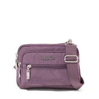 Baggallini Triple Zip Crossbody Bag with Wide Strap