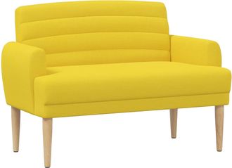 vidaXL Sof&aacute; Amoroso Con Botones Acolchados Amarillo Claro Tela Vidaxl