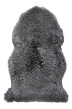 Linea Natura Schaffell, Dunkelgrau, Fell, Tierform, 60x90 cm, Oeko-Tex Standard 100, f&uuml;r Fu&szlig;bodenheizung geeignet, pflegeleicht, Teppiche und B&ouml;den, Teppiche, Scha