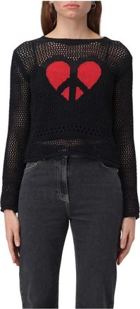 Moschino Round-neck Truien - Dames - Ronde hals truien - Zwart - S - Katoen - Truien & Vesten