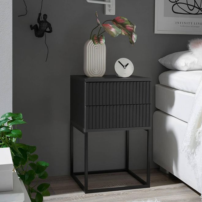 Mørteens home24 Nachtkommode Motts 40 x 65cm Grau/Graphit ab 89,99 €