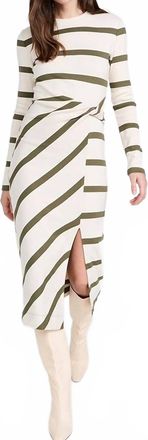 Tanya Taylor Cody Dress In Cream/fern Stripe