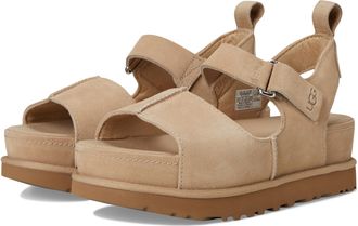 UGG Womens Goldenstar Hi Sandal, Sand Suede, 3.5 UK