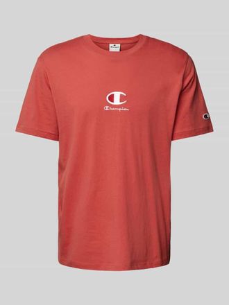 Champion T-Shirt mit Label-Stitching in Rot, Gr&ouml;&szlig;e XS
