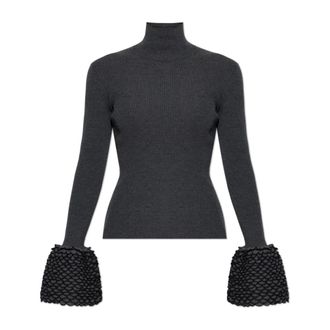 Alexander McQueen Dames, Truien, Grijs, Maat: M Wol
