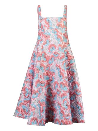Mary Katrantzou Beaux floral-brocade midi dress - women - Polyester/Polyamide/Metallised Fibres/Silk - 8 - Pink