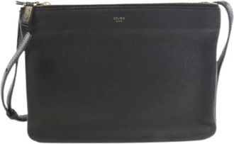 Celine Pre-owned Cross Body Bags, female, Black, Size: ONE SIZE Pre-owned Vintage Leather Crossbody Bag