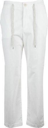 Eleventy White Corduroy Chinos with Classic Design and Casual Touch