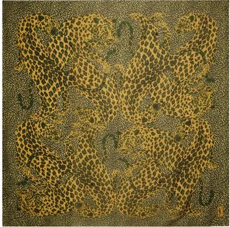 Saint Laurent Leopard-print Silk Scarf - Multicoloured - One Size