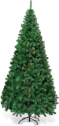 Costway Rbol De Navidad Artificial 2,1m Con Base Met&aacute;lica Material Pvc Hogar Abeto Verde - Costway