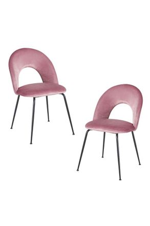 Regalos Miguel Regalos Miguel - Packs Sillas Comedor - Pack 2 Sillas Dawa Black Terciopelo - Rosa