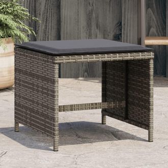 vidaXL Vidaxl - Taburetes De Jard&iacute;n Con Cojines 4 Uds Rat&aacute;n Pe Gris 41x41x36 Cm