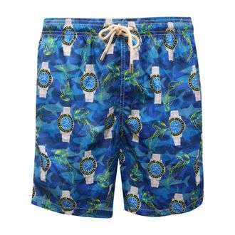 MC2 Saint Barth Beachwear, male, Blue, Size: L Lighting Swim Shorts