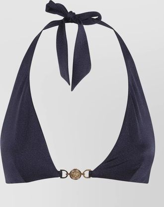 Versace triangle swim top halter neck lycra medallion