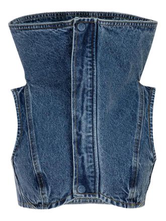 Natasha Zinko funnel-neck top - Blue