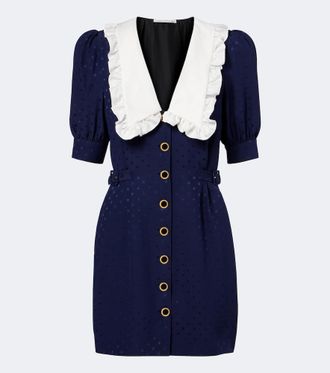 Alessandra Rich Belted silk jacquard minidress