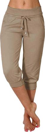 Generic Womens Capri Leggings Elasticated High Waist Gym Leggings Solid Color Drawstring 3/4 Length Yoga Legging Stretch Opaque Tights Lightweight Breathable 