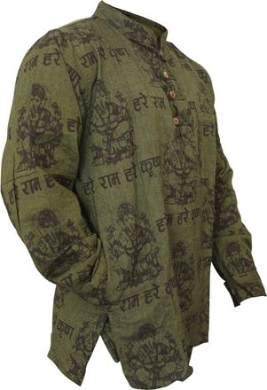 Shopoholic Fashion Mens Light Weight Festive Hippie Shirt (3XL, Green)