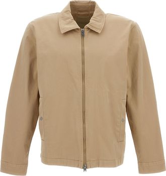 Woolrich Garment-Dyed Cotton Twill Overshirt With Classic Collar