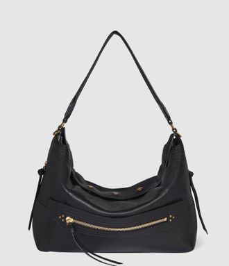 Jerome Dreyfuss Sac Lucky Hobo Large Noir Brass