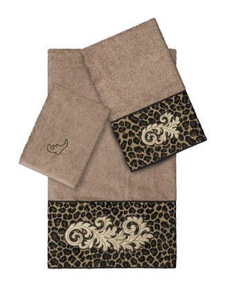 Linum Home Textiles 100% Turkish Cotton April 3Pc Embellished Towel Set