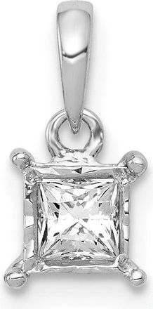 Diamond2Deal 14k White Gold 1/5ct. Diamond Square Pendant