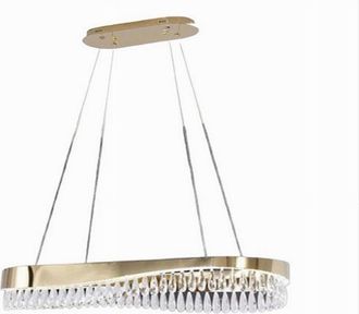 Trade Shop Trade Shop Traesio - Trade Shop - Lampadario Led A Sospensione Oro 45w Con Cristalli Contemporaneo Luce Fredda B77