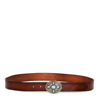 Orciani Belts, male, Brown, Size: 100 CM Engraved Plate Buckle Belt