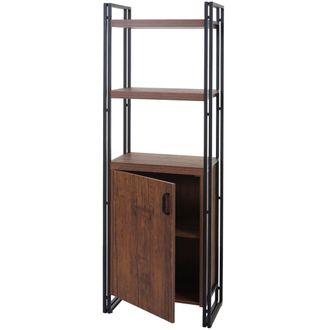 Hhg [nunca Usado] Estanter&iacute;a Hhg-164, Estanter&iacute;a Estanter&iacute;a De Pie Estanter&iacute;a De Estar, Compartimento De Almacenaje Con Puerta 165x55cm Estructura 3d Aspe