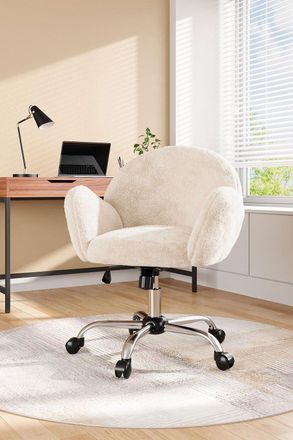 Living and Home Adjustable Height Plush Swivel Office Chair